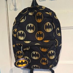 Batman Backpack DC Comics WB Black Yellow Gold NWT New W Tags